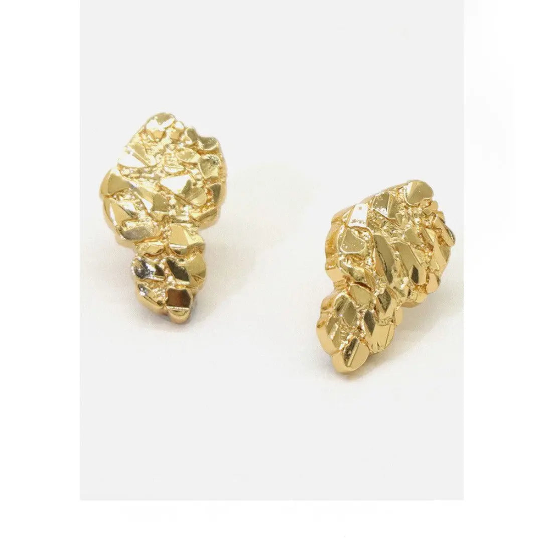 18k Yellow Gold Stud Earrings nugget earrings