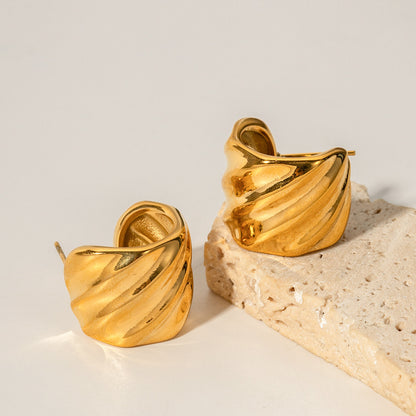 18k Gold Plated Titanium Shell-shaped Earrings